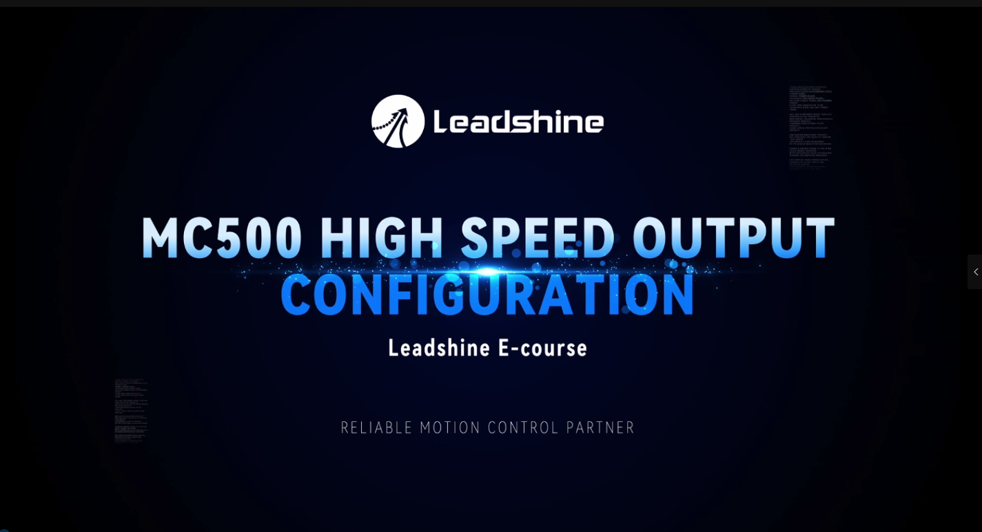 Leadshine MC500 High Speed Output Configuration